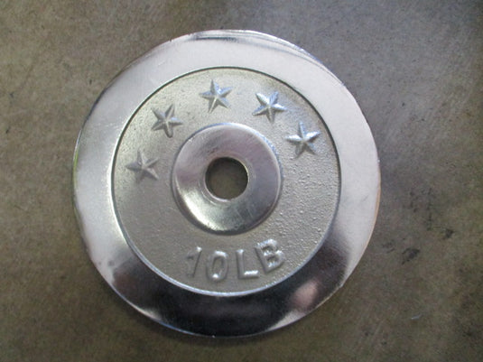 Used 10lb 4 Star Crome Standard Weight Plate Qty 1 Plate