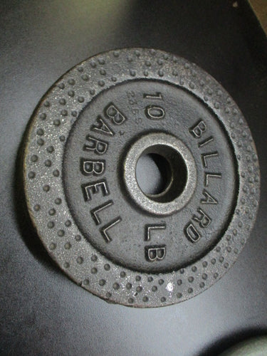 Used Vintage Billard Barbell Dimpled 10lb Standard Weight Plate