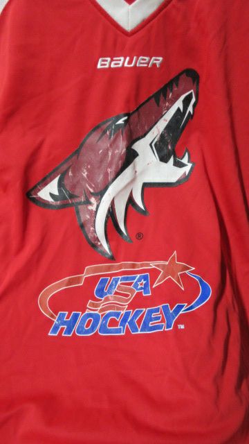 Load image into Gallery viewer, Used Bauer Arizona Coyotes USA Hockey Jersey Adult Size Medium - small stains
