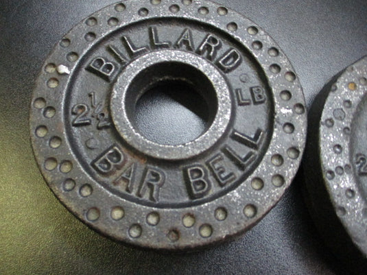 Used Vintage Billard Barbell Dimpled 2.5lb Standard Weight Plate Set