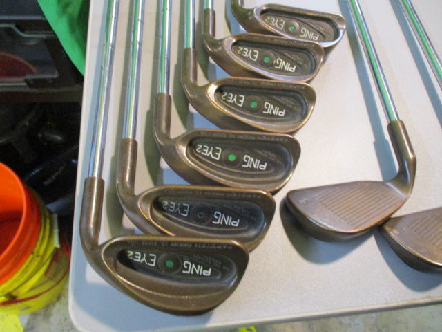 Load image into Gallery viewer, Used Ping EYE 2 Green Dot RH Beryllium IRON SET 2-PW-SW Matching Serial
