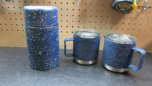 Used RC Willey 33oz Camping Thermos W/ 2 15oz Mugs