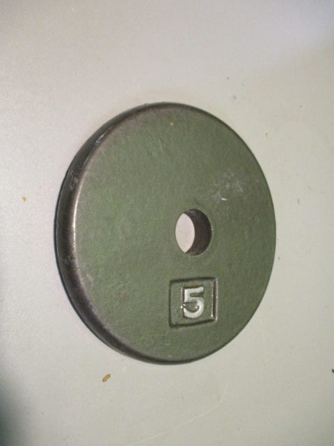 Used Cast Iron 5 LB Weight Plate