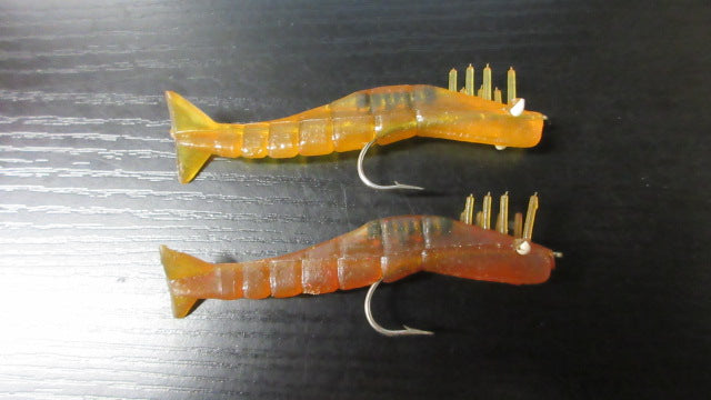 Load image into Gallery viewer, Used Orange Shrimp Fishing Tackle - 2 Shrimp
