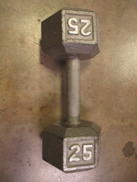 Used 25lb Cast Iron Dumbbell
