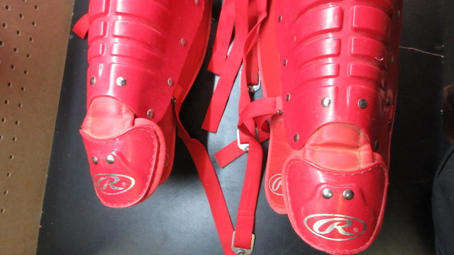 Load image into Gallery viewer, Used Rawlings Catchers Shin Guards - Size Adult
