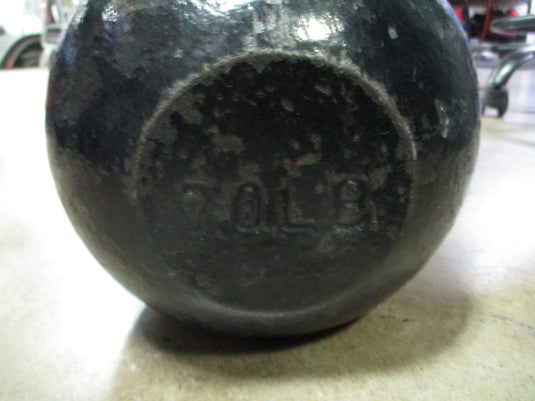 Used 70 LB Cast Iron Kettle Bell