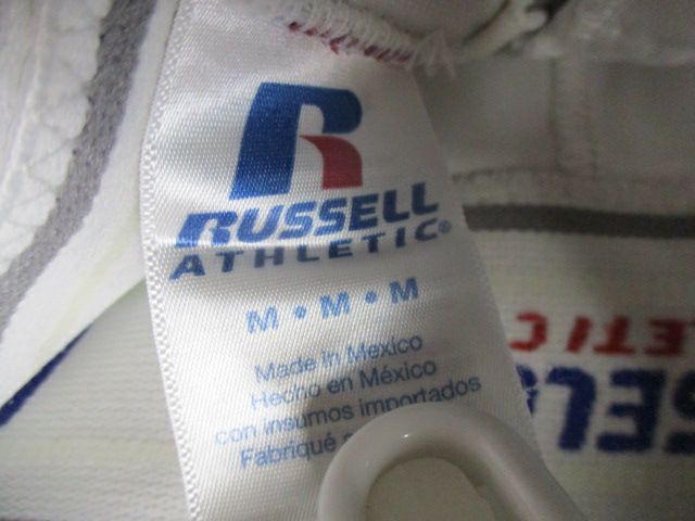 Load image into Gallery viewer, Used Russell White &amp; Black Piping Knicker Bottom Pants Adult Size Medium- stains
