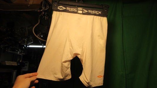 Used Shock Doctor Compression Short Cup Pocket Youth Large - White