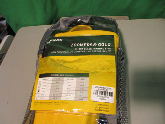 Used Fins Zoomers Gold Short Blade Size 9-10 Mens Training Fins