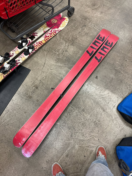 Used Line Prophet 90 Downhill Snow Skis With Market Bindings Size 179cm