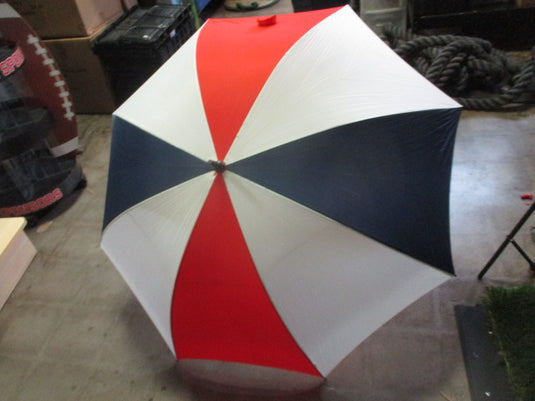 Used Red, White, Blue Golf Umbrella w/ Fiberglass Shaft