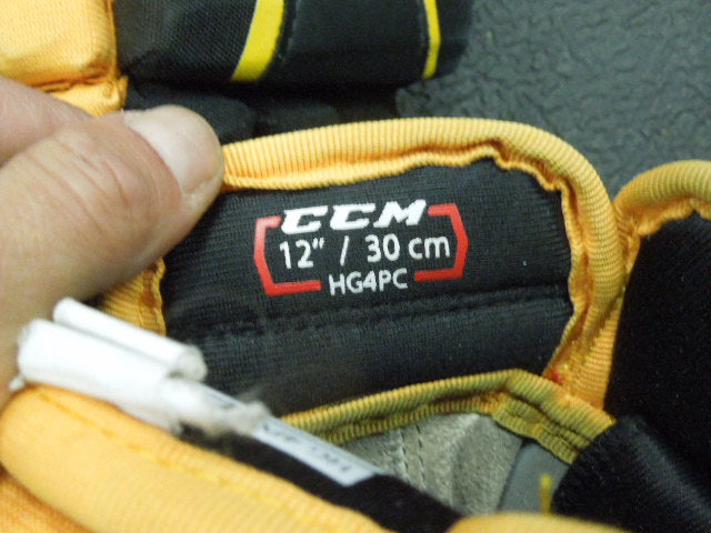 Load image into Gallery viewer, Used CCM HG4PC Custom ASU Hockey Gloves Size 12"
