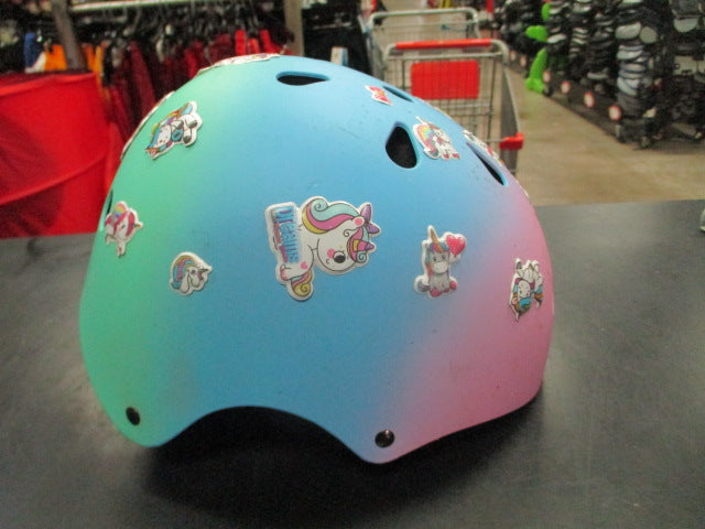 Load image into Gallery viewer, Used Unicorn Sticker Kids Bike Helmet Size Small

