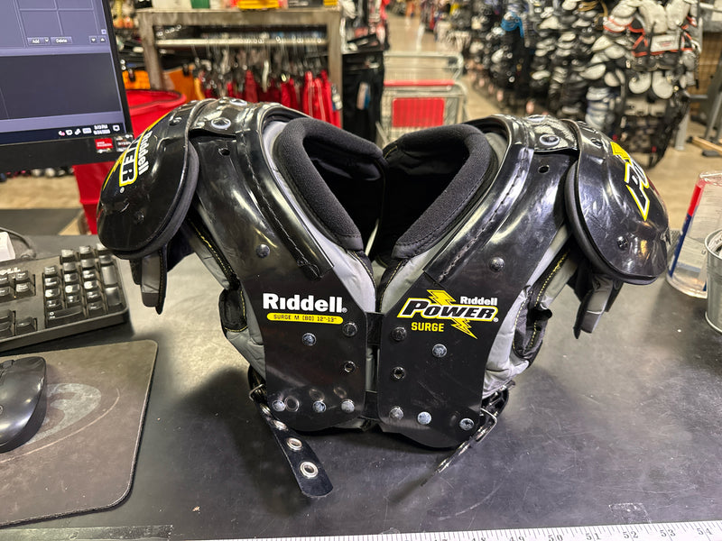 Load image into Gallery viewer, Used Riddell Power Surge Football Shoulder Pads with Back Plate Size Medium
