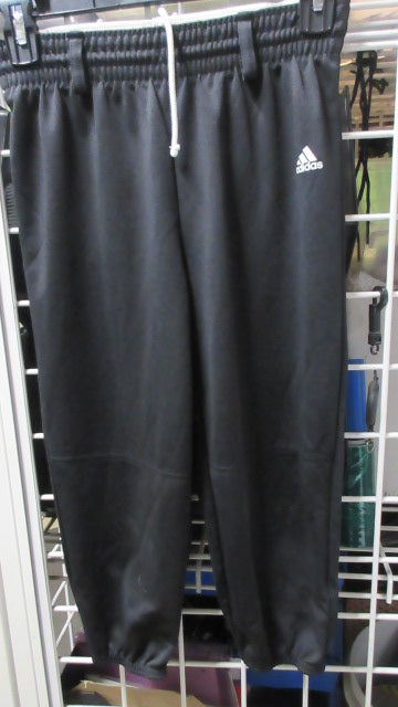 Used Adidas Elastic Bottom Baseball Black Pants Size Youth Medium
