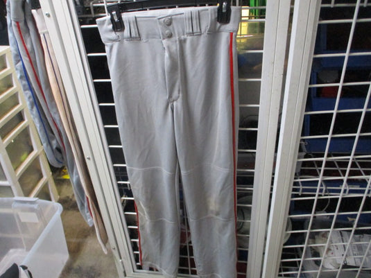 Used Champro Grey Open Bottom Baseball Pants w/ Red Piping Size Youth Large