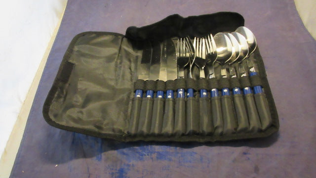Load image into Gallery viewer, Used Coleman Max Stainless Steel Silverware Set - 4 forks, 4 knives, &amp; 4 spoons
