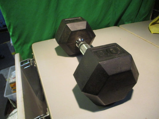 Used 30 LB Rubber Coated Dumbbell