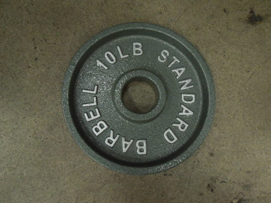 Used Standard Barbell 10 lb Cast Iron Olympic Plate
