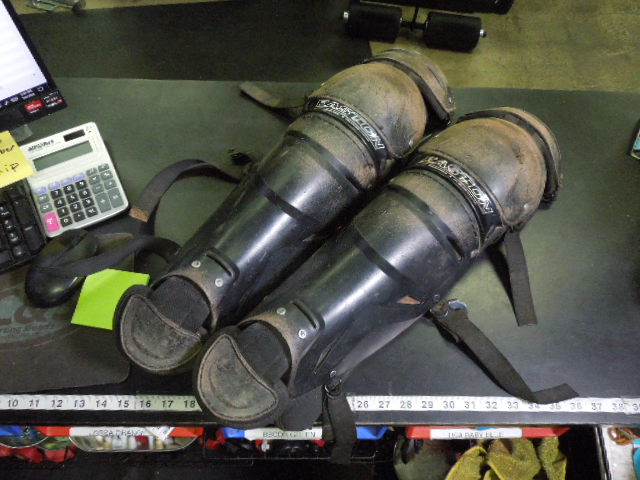 Load image into Gallery viewer, Used Easton Jen S. The Very Best Catcher Shin Guards Size Large

