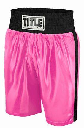 New Title Edge Boxing Trunks Size Youth Small Pink/Black