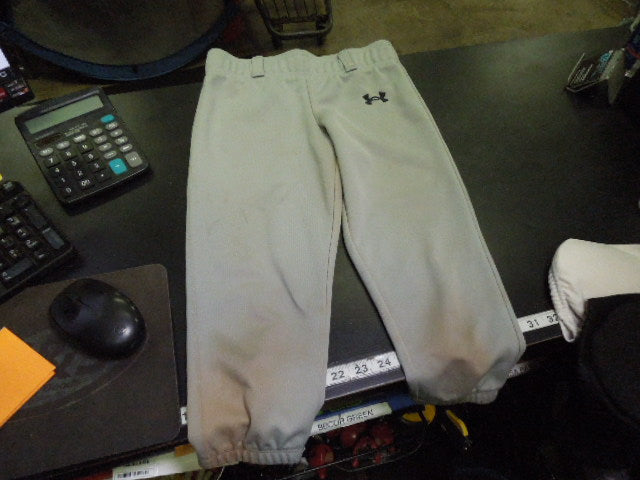 Load image into Gallery viewer, Used Under Armour Youth Elastic Bottom Baseball Pants in Grey Size Youth SM
