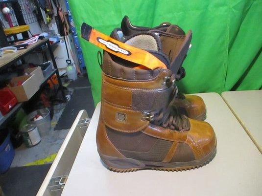 Used Burton Freestyle Saddle Leather Size 7.5 Men's Snowboard Boots