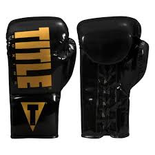 New TITLE Boxing Inferno Intensity Lace Training Gloves 18 oz  Black gold