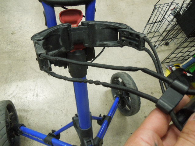 Load image into Gallery viewer, Used Clicgear Model 3.0 Folding Golf Push Cart Securing Bungee Straps are Worn
