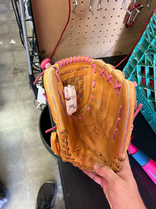 Used Rawlings baseball glove fastback model all stars series +custom pink lacing
