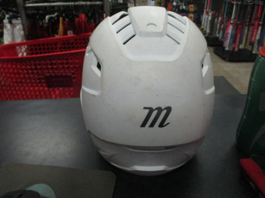Used Marucci Duravent Senior White With Cheek protector Batting  Helmet