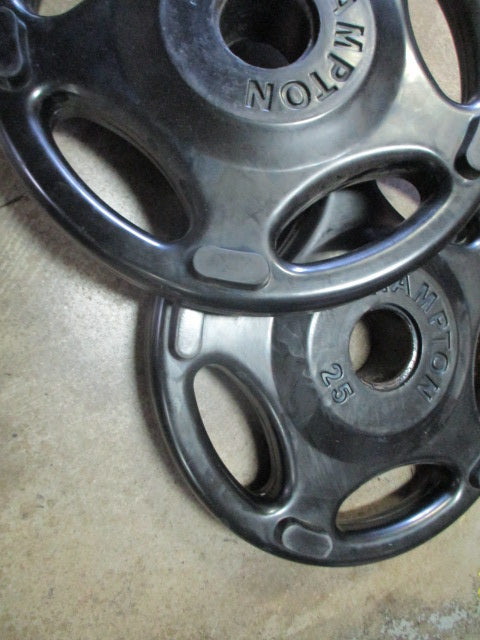 Used Hampton 25LB Olympic Rubber Weight Plate - SET