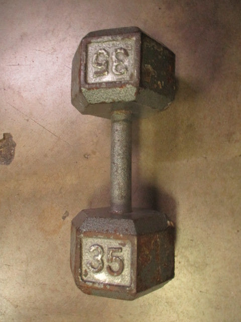 Used 35lb Cast Iron Dumbbell