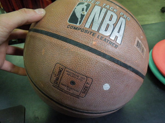 Used Spalding Super Tack Pro Comp Leather size 7 Indoor / Outdoor Basketball