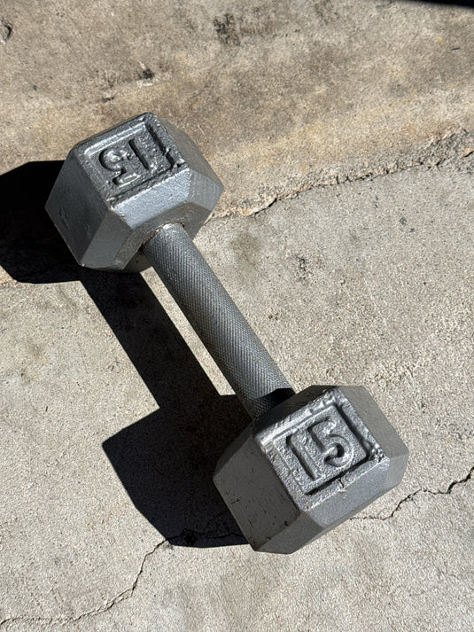 Used 15 lb Cast Iron Dumbbell