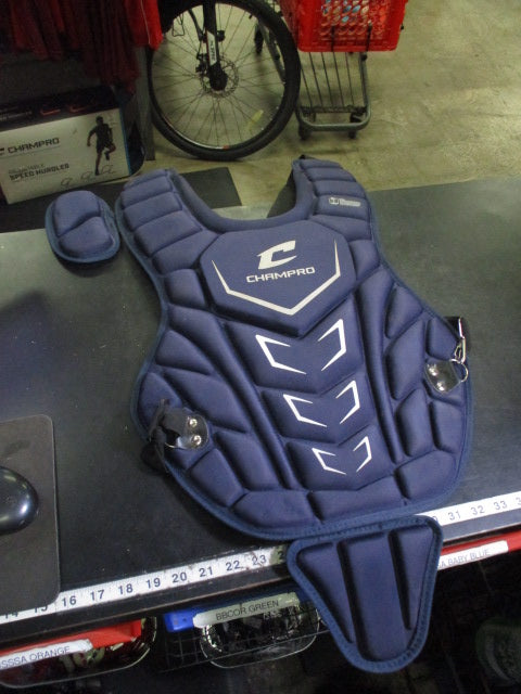 Used Champro Optimus MVP+ NOCSAE Cert Chest Protector Size Intermidiate in Navy