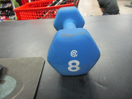 Used Neoprene 8 LB Rubber Hex Dumbbell