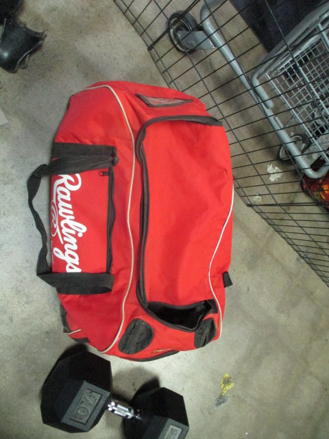 Used Rawlings Red Equipment Bag With Bat Holder Slots