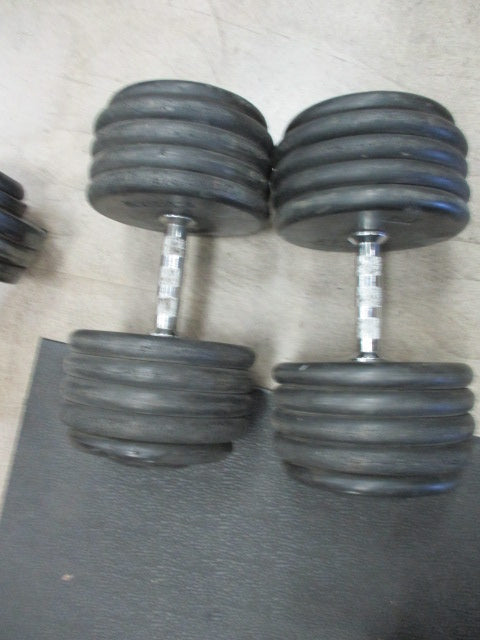 Used York 100 LB Rubber Dumbbell - PAIR