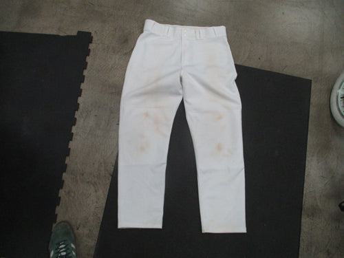Used Majestic White Open Bottom Baseball Pants Size Large