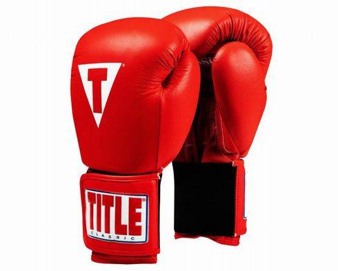 New Title Classic Leather Elastic Training Gloves 2.0 - 16oz Red