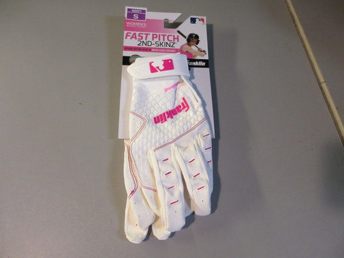 New Franklin Women's 2nd-Skinz Batting Gloves Size Medium - Pink/White