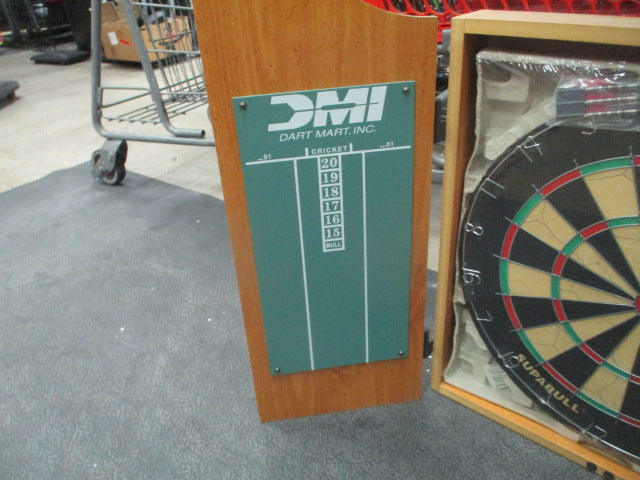 Load image into Gallery viewer, NODOR Supabull Dartboard With Wood Cabinet. Includes Darts
