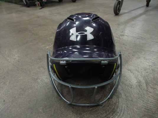 Used Under Armour Purple Batting Helmet w/ Mask Size 6 1/2 - 7 1/2