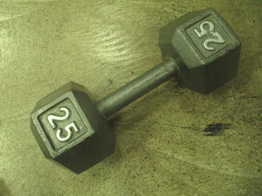 Used 25lb Cast Iron Hex Dumbbell
