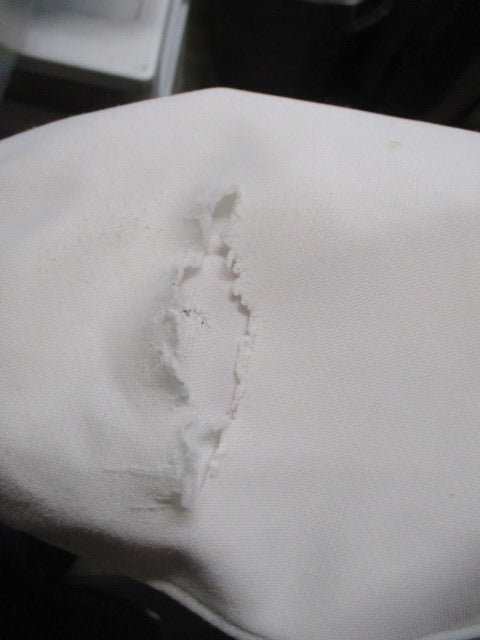 used Mizuno White Knicker Bottom Pants Adult Size Small - torn knee