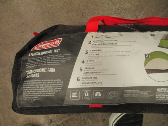 Used Coleman Sundome 4 Person Tent