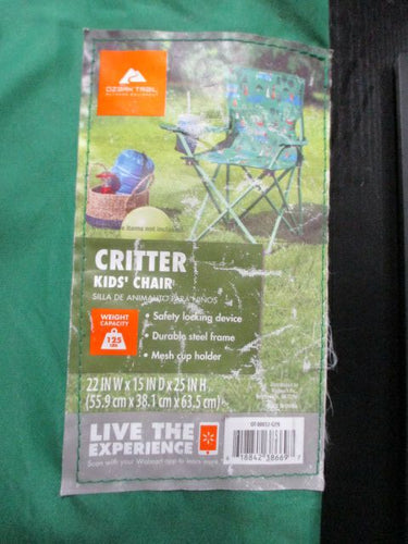 Used Ozark Trail Critters Folding Chair w/ Bag - worn straps