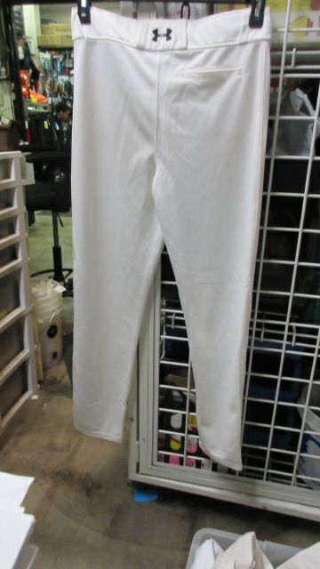 Used UnderArmour White  Open Bottom Baseball Pants  Size Youth XL
